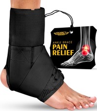 Exxact Sports Adjustable Ankle Brace for Men  Women   Support  Pain Relief