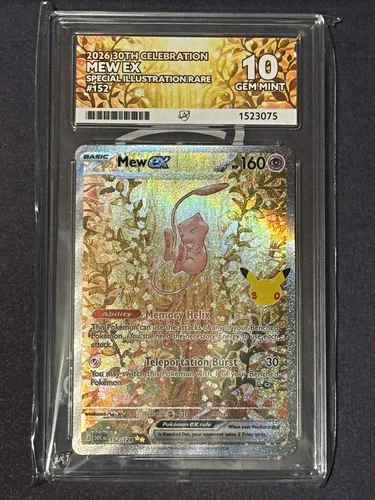 Mew EX 152/128 - Ace 10 - perfect sub grades and RARE ace number - 152 30
