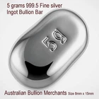 Silver Bar 999.5 Fine 5 Grams Bullion Certified Quality Ingot Hand Poured