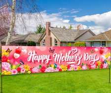 Elegant Mother's Day Floral Banner - Yard Sign Decoration for Mom