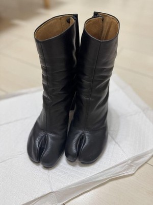 Maison Margiela Tabi Black Boots Split Toe Women's US5.5 EU35 1/2 Leather W/Box