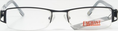 ENCHANT Eyewear EE0711 BLK Black Metal Eyeglasses Frame 52-18-135 NEW