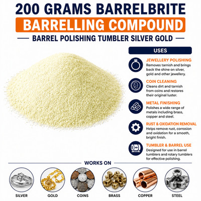 200 Gramm Barrelbrite Barrelling Compound Fass Polierbecher Silber Gold