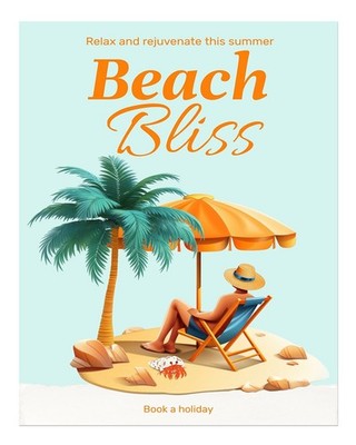 Beach Bliss Sommer Entspannung Wandbild Poster Premium Qualität