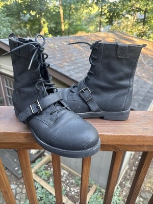 Polo Ralph Lauren Cairns Buckle Boots Black Leather Men Size 10.5 D