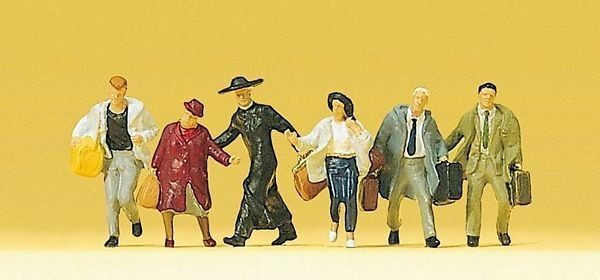 Preiser 10327 HO Scale Passengers Hurrying pkg(6)