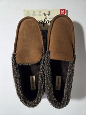 Dearfoams Men's Alexander Microsuede Moccasin House Slipper - Chestnut - M 9-10