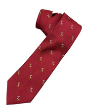 Jos A Bank Red Tie With Geometric Pattern Made In USA 100% Silk