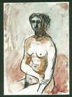 HENRY MOORE  - charcoal and ink on original paper of 40's