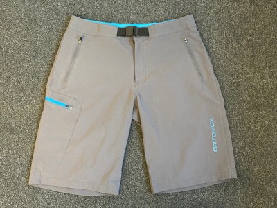 Ortovox Damen Shorts kurze Hose mit Gürtel Merinowolle Schurwolle, Gr. S grau