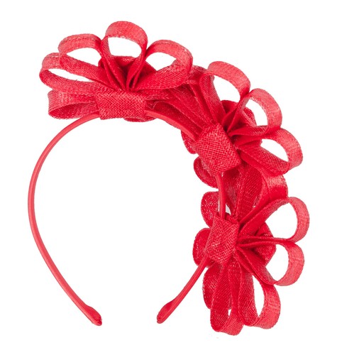 Red sinamay racing fascinator headband by Max Alexander 100% AU Seller - Picture 4 of 5
