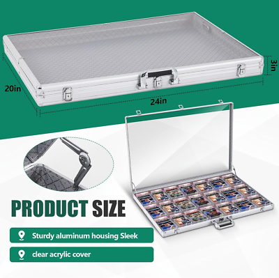 Portable Aluminum Sports Card Display Case with Locks and Clear Acrylic Top  | eBay