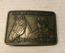 BUD DELP THE MEADOWLANDS SPECTACULAR BID BELT BUCKLE