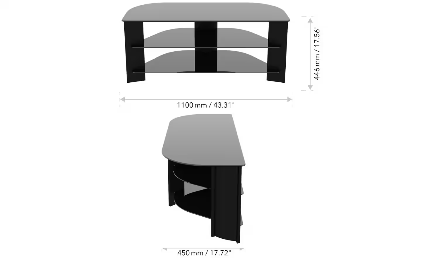 AVF Wood Effect TV Corner Stand w/ 3 Tempered Glass Shelf Black UK SELLER eBay