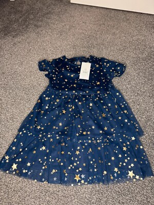 Pretty navy gold star dress | eBay UK