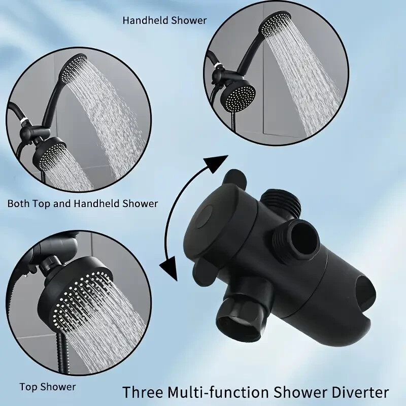 High Pressure Rainfall Dual Shower Head w/ Handheld Sprayer Combo Mixer Valve