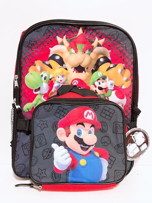 Nintendo Super Mario School 16'' Backpack with Detachable Lunch Bag Kit (#955)