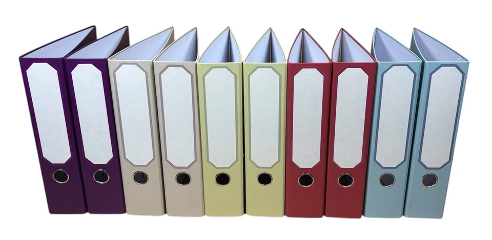 CONSORTIUM Heritage A4 Lever Arch Files : 10 PACK. 5 Assorted Traditional Colours. 75mm.