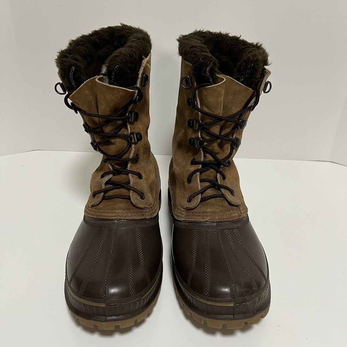 Vintage Sorel Mens Size 7 Brown Suede Kaufman Steel Shank Fur Lined Winter Boots Vintage Sorel Kaufman Boots - Made in Canada (EU43/US9  main image 4