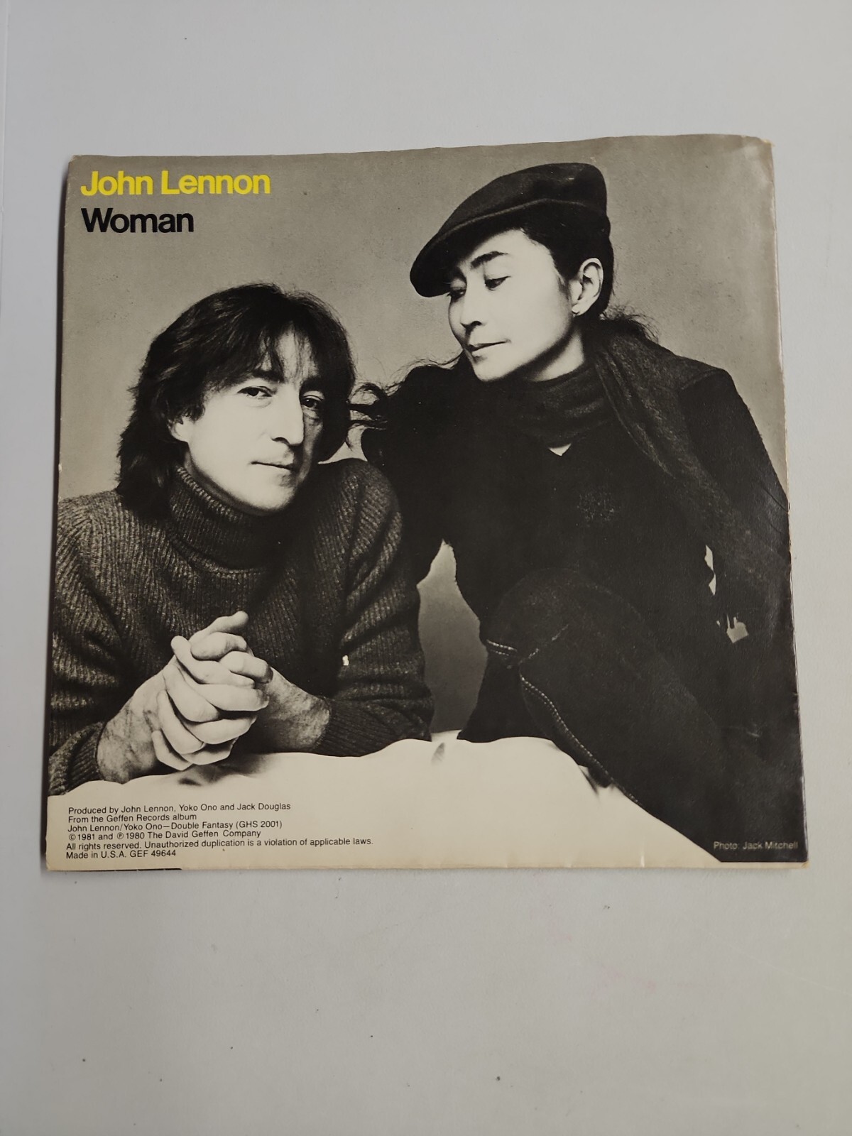 JOHN LENNON - Woman - RECORD SLEEVE ONLY (45RPM 7”) (AA9) $26.94