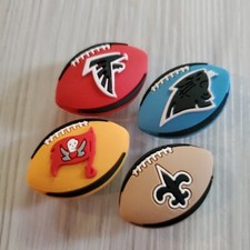 NFL NFC SOUTH Football Croc Jibbitz Shoe Charms NEW Saints Falcons Panthers Bucs