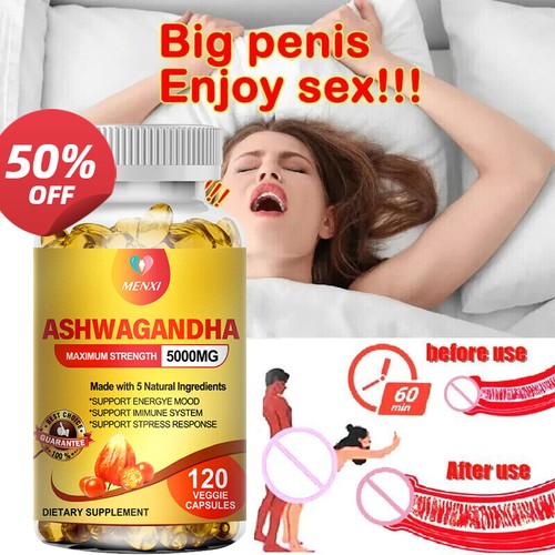 Organic Ashwagandha Root Capsules Highest Potency Stress & Sexual Health 120caps - Picture 1 of 14