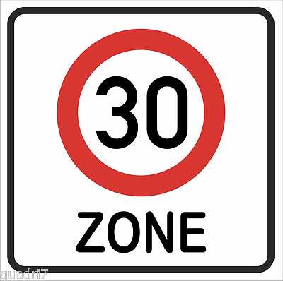 wetterfestes Schild ''Zone 30'' Geburtstagsschild, Verkehrszeichen 40x40cm