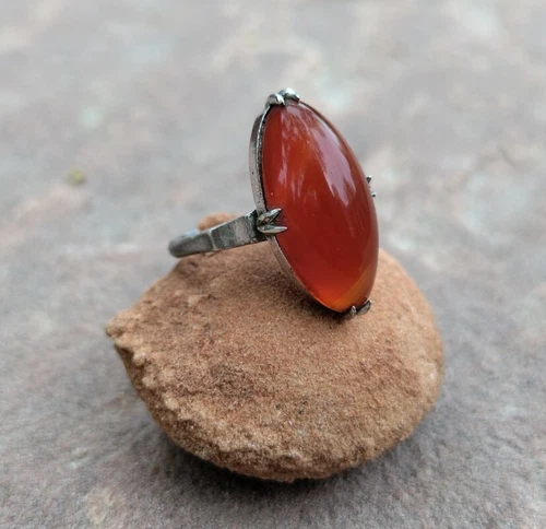 Antique Silver CARNELIAN Ring SZ 5.5 Beautiful Ring Lovely Setting