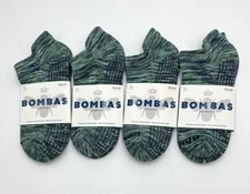 4 pairs Women's Performance Gripper Ankle Socks size Med  Green BOMBAS