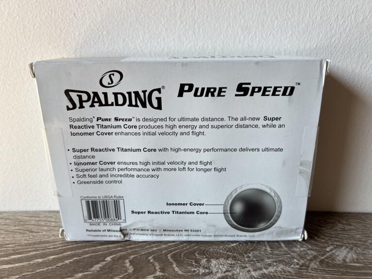 Spalding Pure Speed Distance Matte Golf Balls - White - One Dozen - USGA Rules