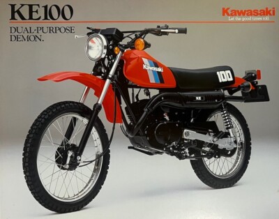 1984 Kawasaki KE100 double-sided brochure-literature KE 100 OEM