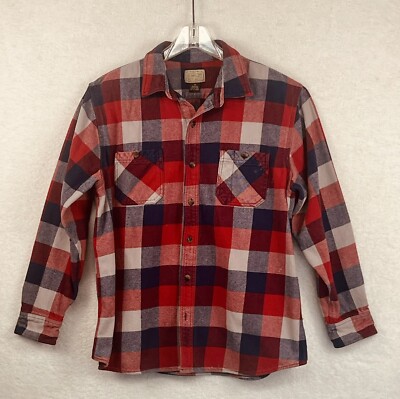 C.E. Schmidt Workwear Plaid Button-Up Chore Shirt Sz L 2 Chest Pockets 4446