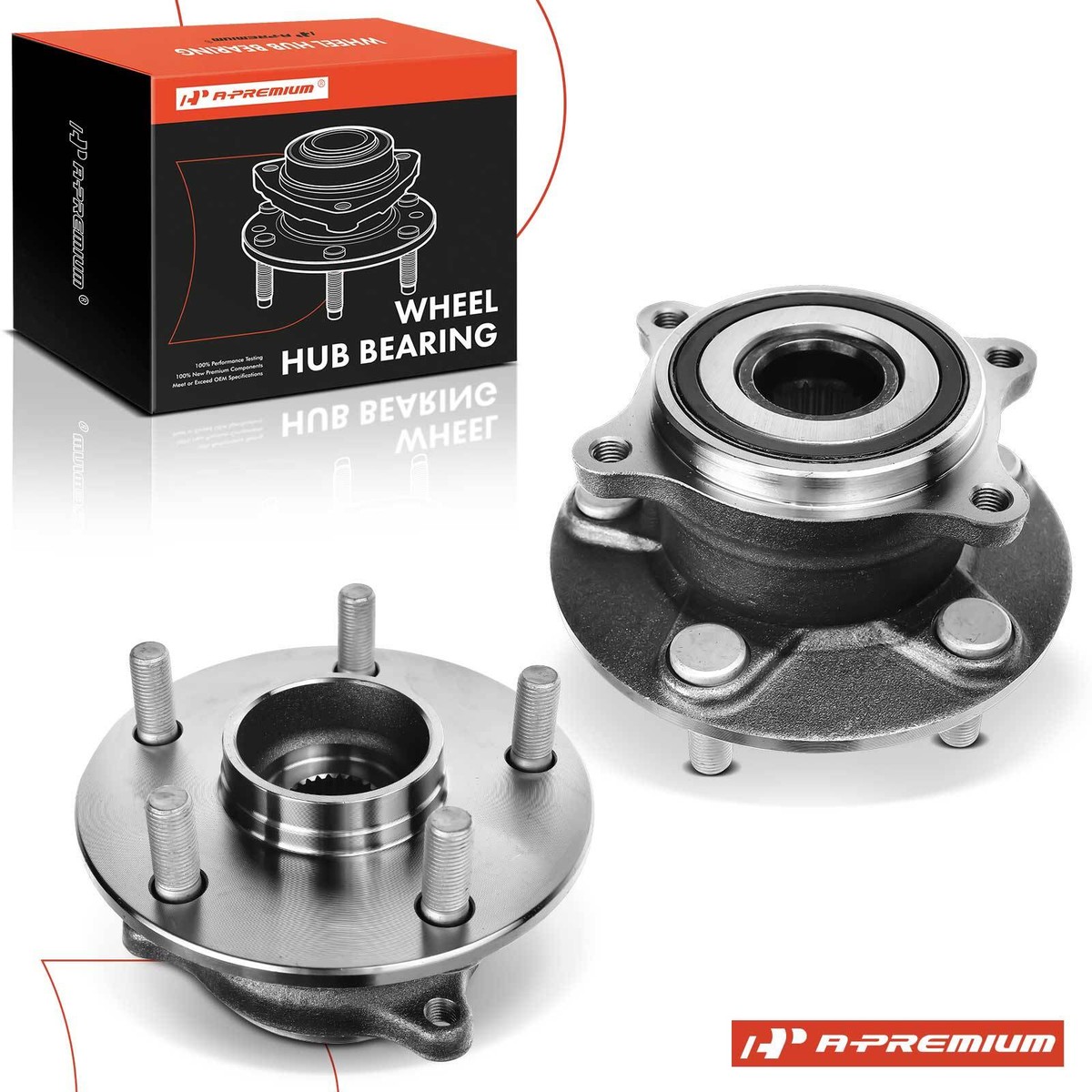 A-Premium 2x Front or Rear Wheel Hub & Bearing Assembly for Suzuki