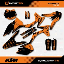 Blk Orange Graphics Kit fit KTM 11-12 SX SXF XC XCF 125 150 200 250 300 450 2012