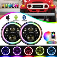 2x 7'' RGB LED Headlights for Toyota Land Cruiser FJ40 FJ45 FJ55 FJ60 FJ62 FJ70
