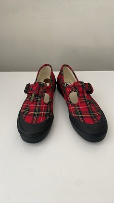 Vans Style 93 Mary Jane Shoes Red Tartan Plaid, Women s Size 8 Preppy With Soles