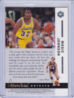 MAGIC JOHNSON のウルトラレアカード！ Magic Johnson 1992-93 Upper Deck Jerry West Selects Card JW7 | eBay