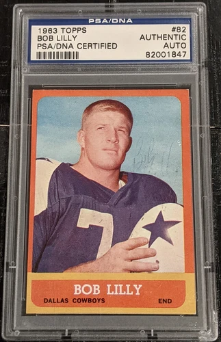 1963 Topps Bob Lilly ROOKIE PSA Authentic Card & Autograph Signed Original RC 82