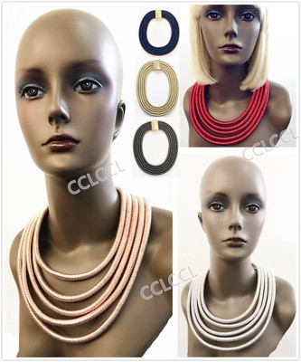 Crystal Chunky Statement Choker Necklace – Gold Tone, Acrylic Stones, Unbranded 7 thumbnail image