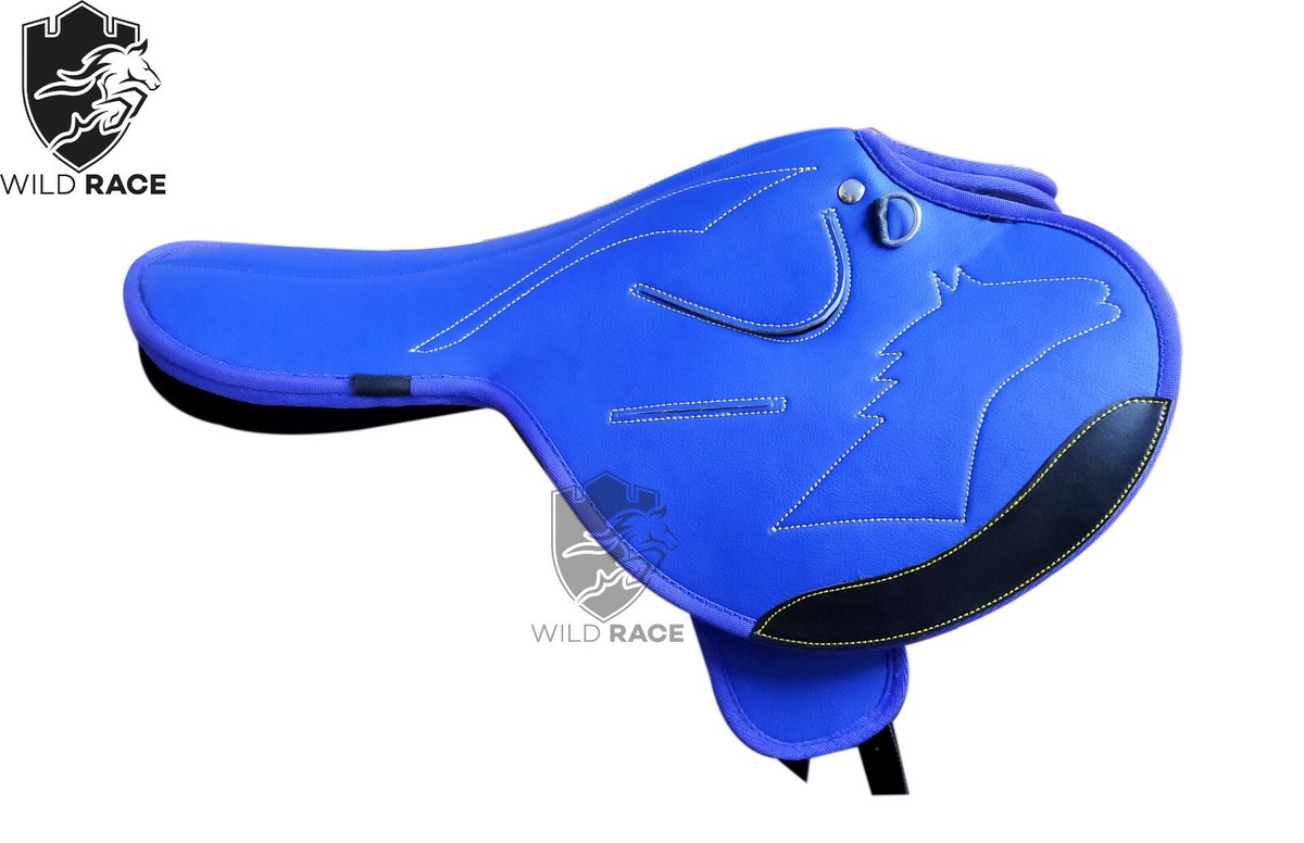 Selle D'exercice WILDRACE Pour Cheval De Course, Synthétique, Bleue, Taille 17 Pouces