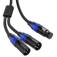 XLR Splitter Cable 3.3FT Female to Dual Male Balanced Microphone Y Adapter