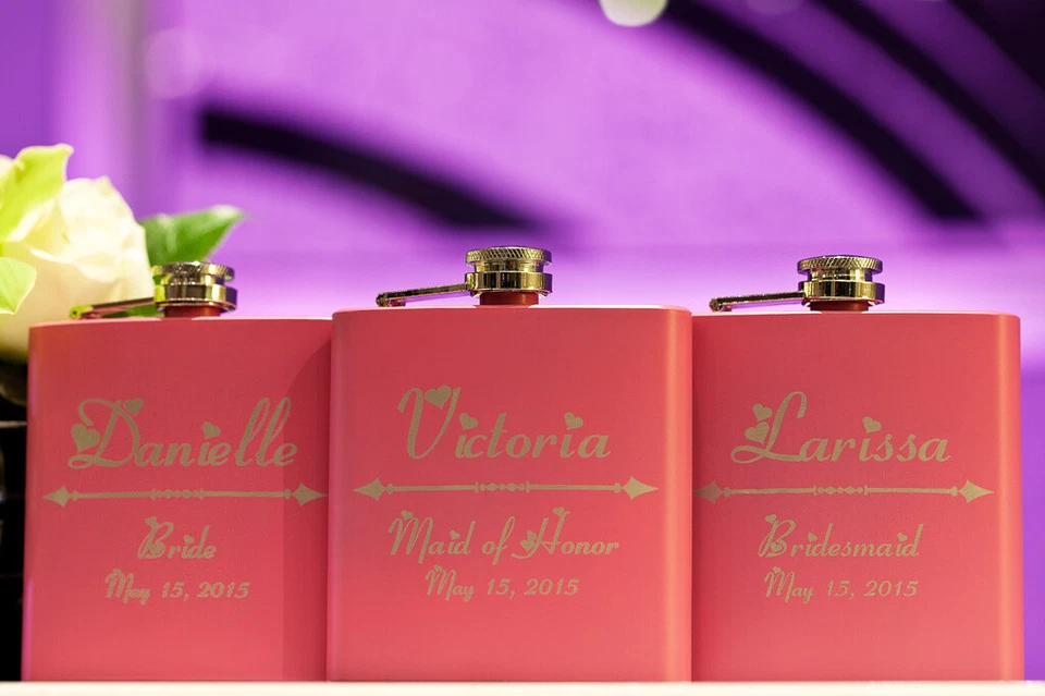 Custom Engraved Groomsman Flask, Personalized Wedding Gift, Bachelor Party Favor - Image 4 of 4