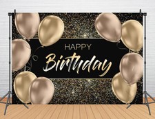 Happy Birthday Backdrop Sparkling Glitter Bokeh Dots Birthday Party Decor Banner