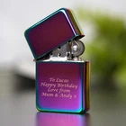 Personalised Engraved Rainbow Petrol Lighter For Birthday Christmas Present Gift