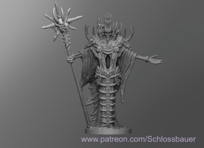 Dungeons and Dragons - HD Resin Print - Undead - Necromancer - Skull Lord