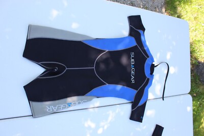 SubGear 2.5mm Men's Wetsuit Scuba Diving Dive Wet Suit Size Large Black/Blue