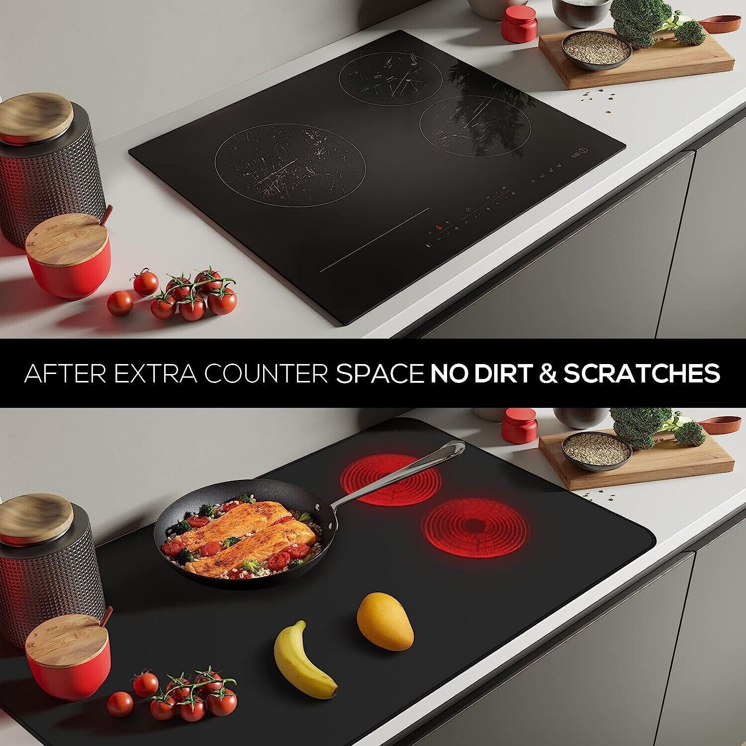 Unbranded Ceramic Cooktop Cover Matt Black Small Medium Large Fireproof