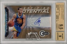 Stephen Curry 2010-11 Panini Totally Certified Gold Autograph Card 21/25 BGS 9.5