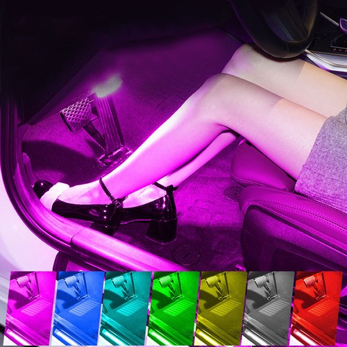 USB Multicolor LED Lights Car Accessories Atmosphere Light Lamp Magnet Mount Kit - Foto 8 di 12