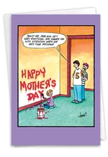 1 Funny Mother's Day Card with Envelope - Artist 52